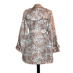 Animal print lightweight trench coat, leopard, size Small
